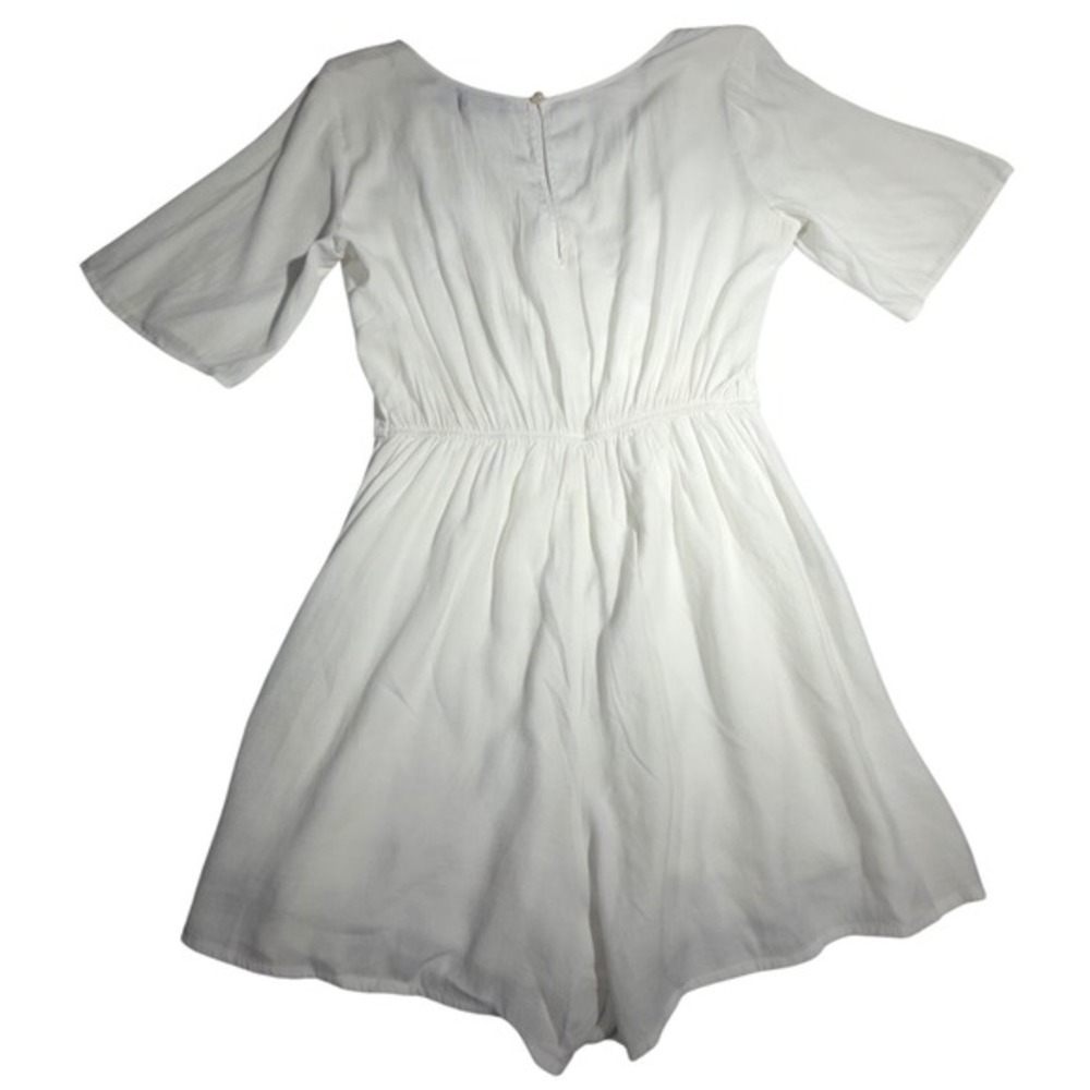 Trixxi White Surplice V-Neck Romper Short Sleeve Elastic Waist Size S 26T5997HWL - Picture 2 of 4